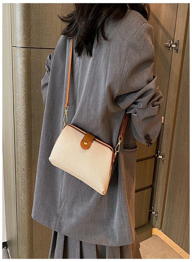 GLOSSY Elegant Crossbody Sling Bag Trendy Design, Beige PU Material (Tan) - Image 5